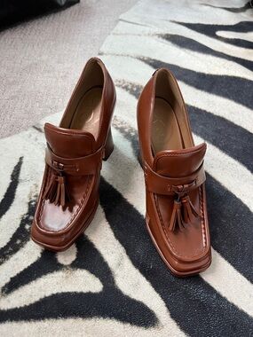 Sam Edelman Brown Leather Tassel Mules